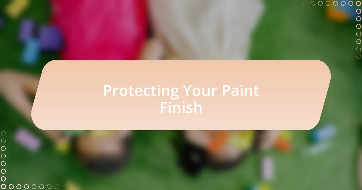 Protecting Your Paint Finish